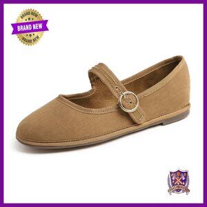 Women's Memory Foam Mary Jane Flats, Metal Buckle, Comfort Walking Shoes